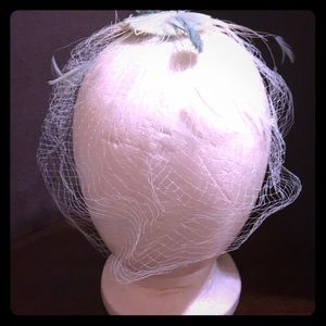 Vintage Hair Piece/Veil with Feathers Sequins